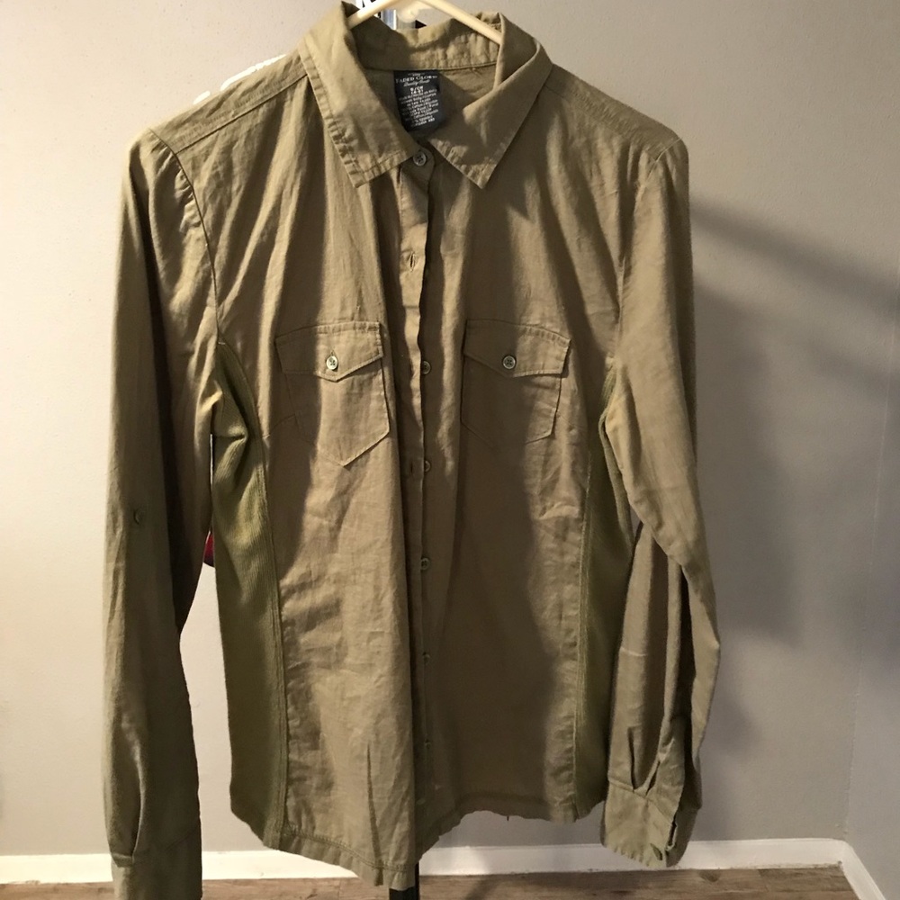 Military Green Button down shirt Lucky Brand
